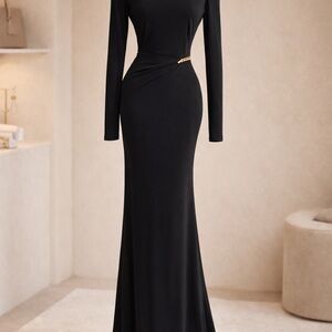 Elegant Black Long Sleeve Dress